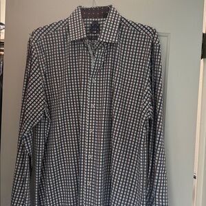 English Laundry Check Dress Shirt – Size 16/36-37 – Brown/Navy Plaid
